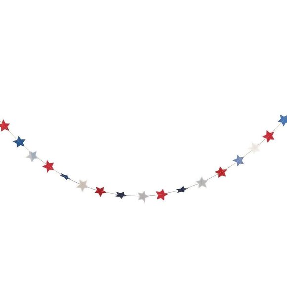 Patriotic Burlap Bunting Banner Happy 4th of July Star Garland Independence Day - Picture 7 of 9